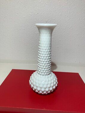 Hobnail White Milk Glass Vase made by E.O. Brody Co.